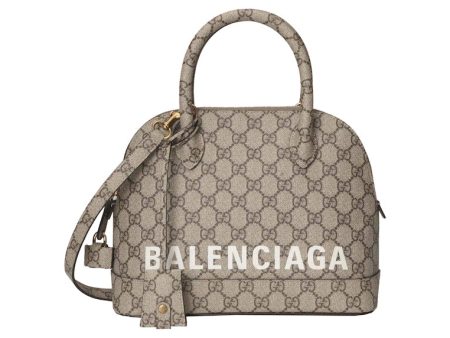 Gucci X Balenciaga The Hacker Project Small Ville Bag Beige Ebony Online now