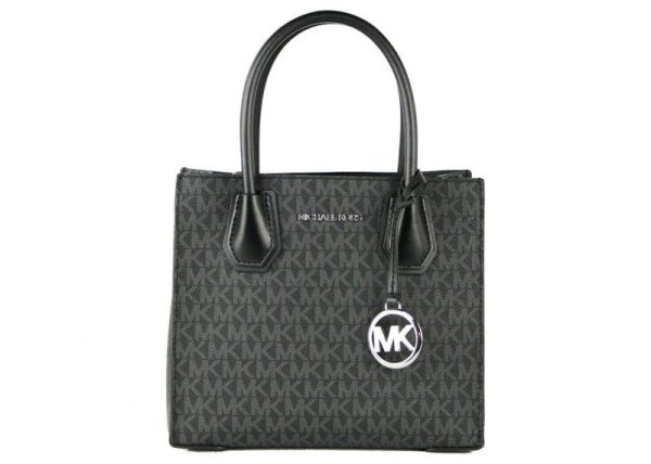 Michael Kors Mercer Signature Messenger Bag Medium Black Online Sale