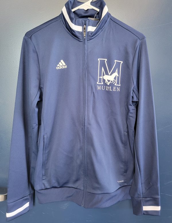 Adidas Full Zip Jacket Navy White Trim Fashion