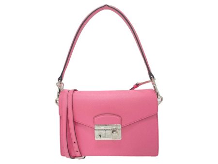 Prada Pattina Saffiano Leather Mini Bag Pink For Sale