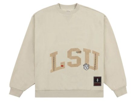 Travis Scott X Mitchell & Ness Lsu Tigers Pullover Sweatshirt Tan Supply