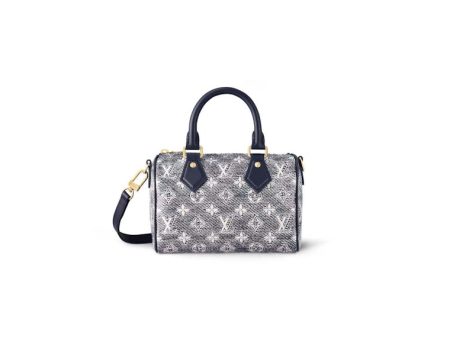 Louis Vuitton Speedy Bandouliere 20 Monoglam Blue Sale