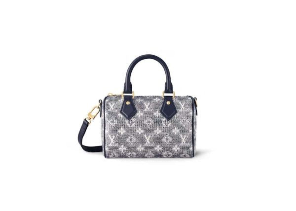 Louis Vuitton Speedy Bandouliere 20 Monoglam Blue Sale