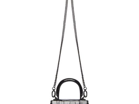 Balenciaga Hourglass Top-Handle Bag Mini Croc Embossed Black Fashion