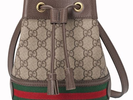 Gucci Ophidia Bucket Bag Gg Supreme Mini Beige Ebony Discount