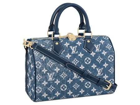 Louis Vuitton Speedy Bandouliere 25 Denim Jacquard Navy Blue Online Sale