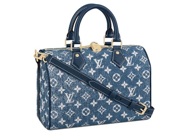 Louis Vuitton Speedy Bandouliere 25 Denim Jacquard Navy Blue Online Sale