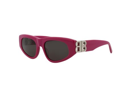 Balenciaga Cat Eye Sunglasses Fuchsia Silver Grey For Discount