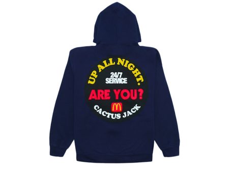 Travis Scott X Mcdonald S Up All Night Sticker Hoodie Navy Online now