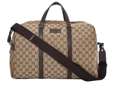 Gucci Boston Gg Duffle Bag Beige Ebony For Sale