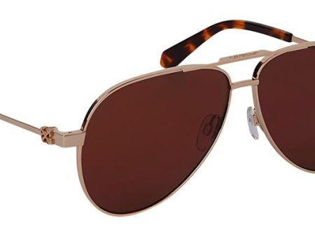 Off-White Ruston L Sunglasses Gold Brown Brown Supply