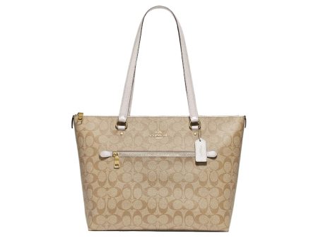 Coach Gallery Tote Bag Khaki Chalk Hot on Sale