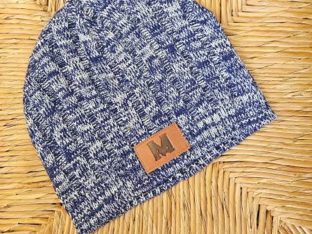 HEATHER KNIT BEANIE LEATHER TAG Discount