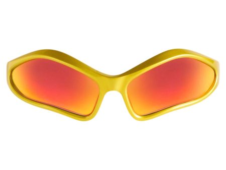 Balenciaga Fennec Oval Sunglasses Yellow Red Online Sale