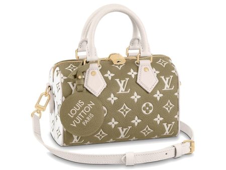 Louis Vuitton Speedy Bandouliere 20 Khaki Green Beige Cream Online Sale