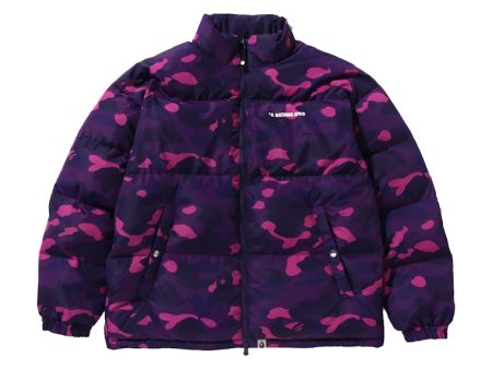 Bape Color Camo Reversible Down Jacket Purple For Sale