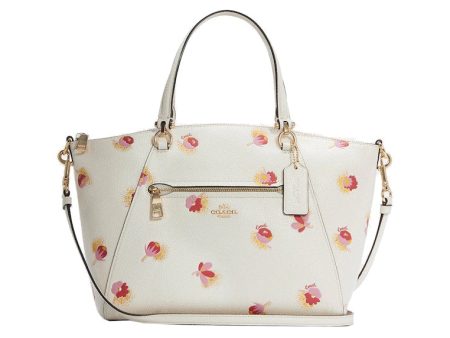 Coach Prairie Top Zip Satchel Crossbody Bag Floral Print Chalk Multi For Sale