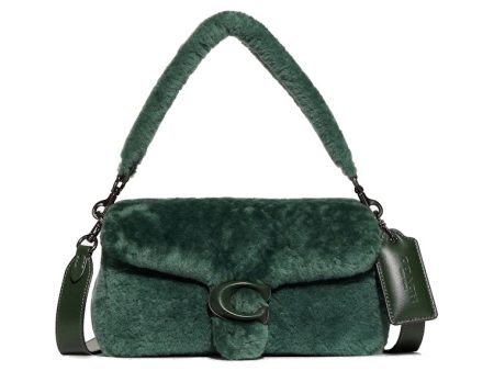 Coach Pillow Tabby 26 Shoulder Bag Shearling Green Cheap