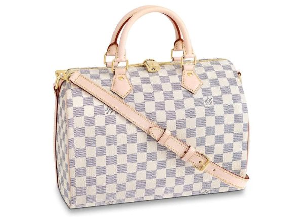 Louis Vuitton Speedy Bandouliere Damier Azur 30 White Blue Online