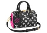 Louis Vuitton Speedy Bandouliere 20 Black White Cheap