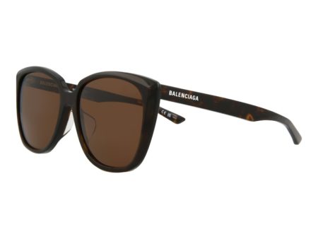 Balenciaga Square Rectangle Sunglasses Havana Havana Brown Sale