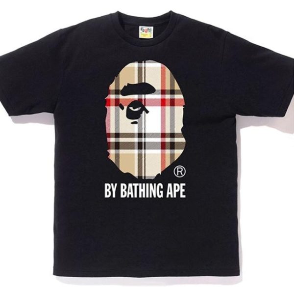 Bape A Bathing Ape Check By Bathing Tee Black Beige Online