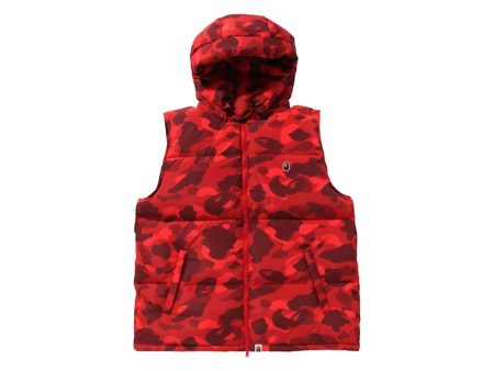 Bape Color Camo Down Vest Red Cheap