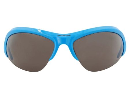 Balenciaga Shield-Frame Bio Injection Sunglasses Light Blue Silver Grey For Cheap