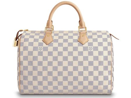 Louis Vuitton Speedy Damier Azur 30 White Blue Fashion