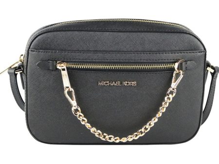 Michael Kors Jet Set Chain Crossbody Bag Large Black Gold Online Sale