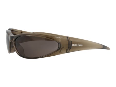 Balenciaga Shield Wrap Sunglasses Brown Brown Grey Online Hot Sale