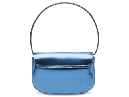 Diesel 1Dr Shoulder Bag Mirrored Leather Blue Hot on Sale