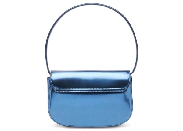 Diesel 1Dr Shoulder Bag Mirrored Leather Blue Hot on Sale