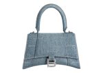 Balenciaga Women S Hourglass Small Handbag Girly Allover Denim Light Blue on Sale