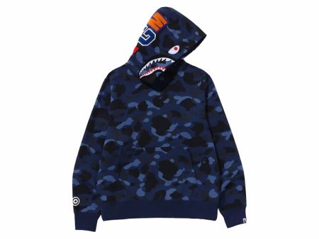 Bape Color Camo Shark Pullover Hoodie Navy Online Sale