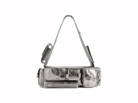 Balenciaga Womens Superbusy Xs Sling Bag Silver For Cheap