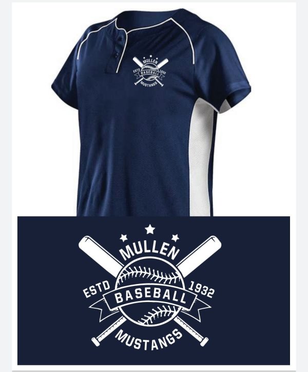 Baseball Two Button Navy Tee Online Sale