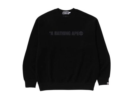 Bape Bathing Ape Logo Relaxed Fit Crewneck Sweatshirt Black Supply