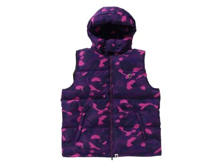 Bape Color Camo Down Vest Purple Hot on Sale