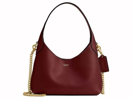 Coach Brooklyn Shoulder Bag 23 Brass Dark Ruby Online Hot Sale