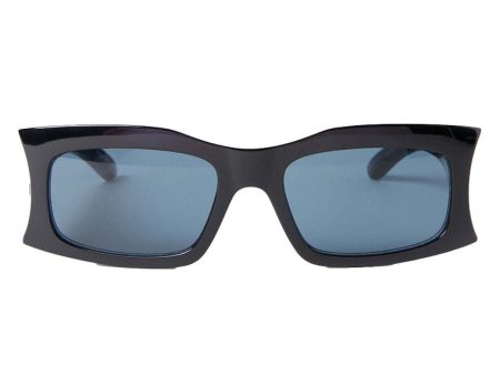 Balenciaga Hourglass Rectangle Sunglasses Black Online Sale