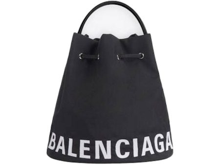 Balenciaga Wheel Drawstring Bucket Bag Extra Small Black For Sale