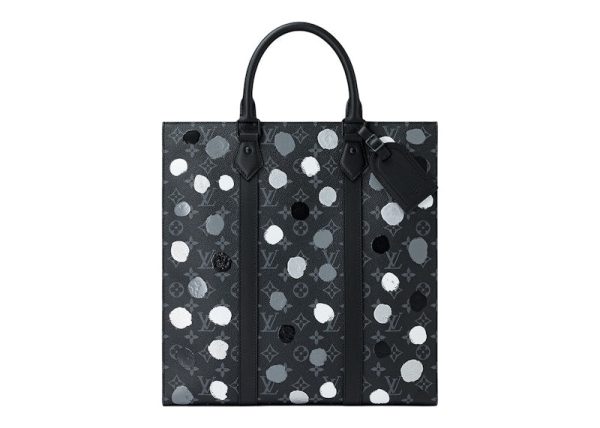 Louis Vuitton X Yayoi Kusama Sac Plat Monogram Eclipse Black Silver Hot on Sale