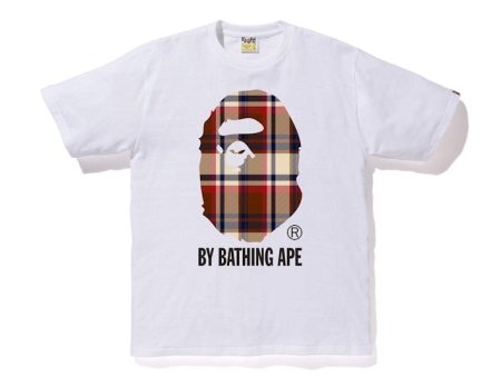 Bape Check By Bathing Ape Tee White Red For Cheap