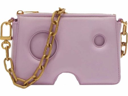 Off-White Burrow Leather Shoulder Bag Lilac Discount