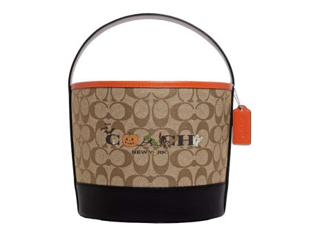 Coach Halloween Print Treat Candy Bucket Bag In Signature Canvas Khaki For Cheap