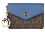 Michael Kors Kala Signature Flap Key Ring Card Case Small Dark Chambray Fashion