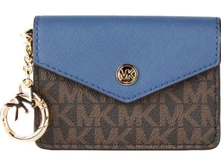 Michael Kors Kala Signature Flap Key Ring Card Case Small Dark Chambray Fashion