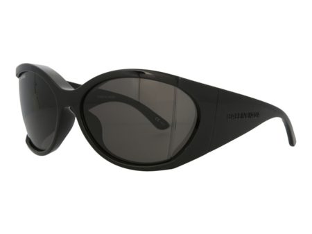 Balenciaga Shield Sunglasses Black Black Grey For Cheap