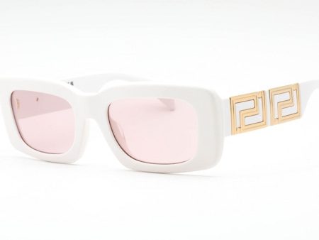 Versace Rectangle Sunglasses White Pink Online Hot Sale